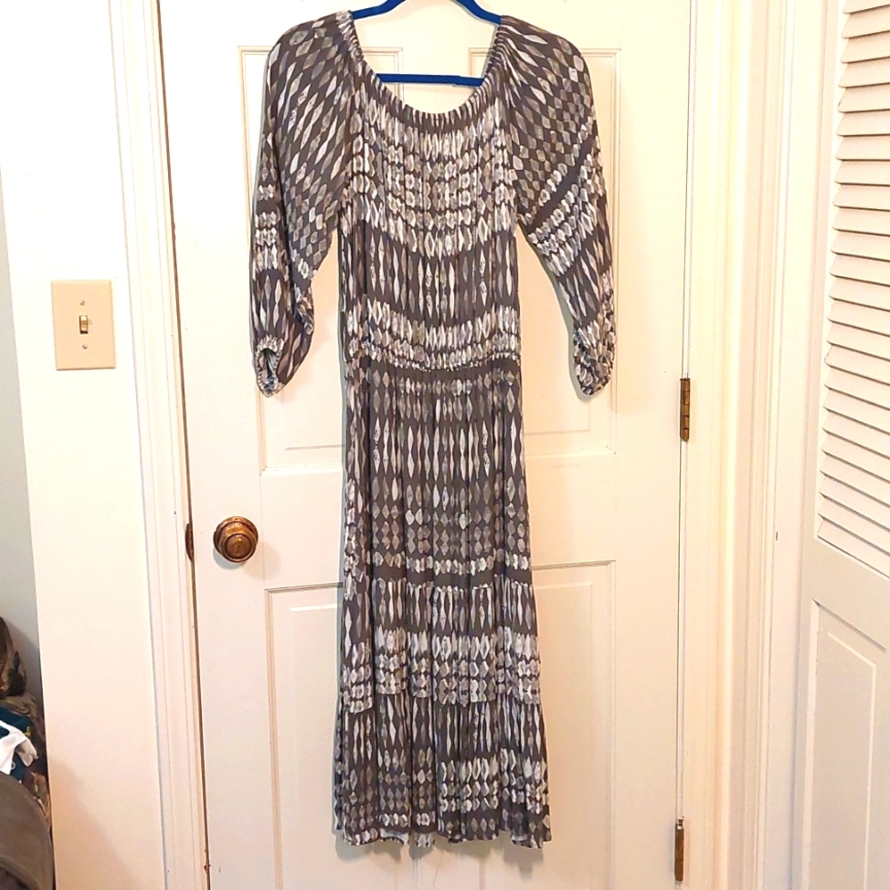 Lovestitch Tiered Peasant Maxi dress, size M